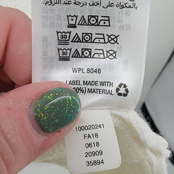 Karen Scott Textured Cable Knit Crew Neck Sweater Large Cream - Picture 5 of 6